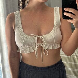 VRG GRL Tie Front Crop Top